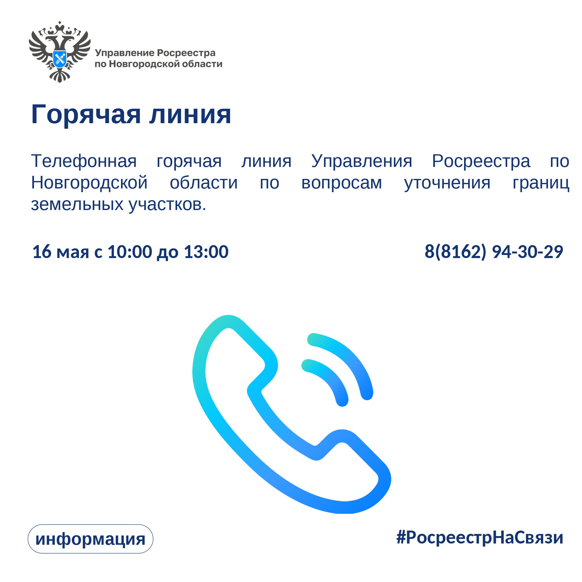 Новгородский Росреестр проведет горячую линию по вопросам уточнения границ участков.